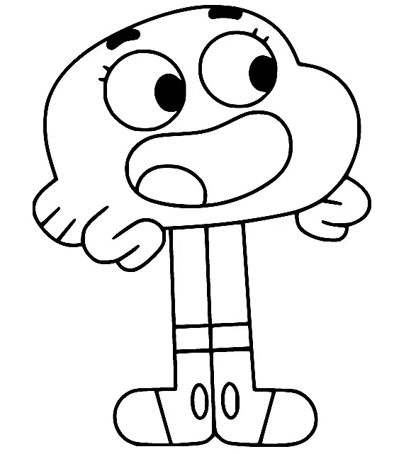 Çocuklar İçin Gumball Boyama Sayfaları 
