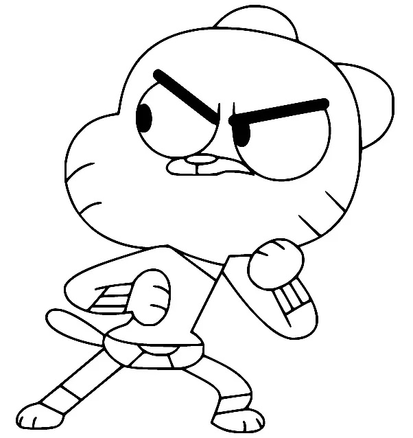 Çocuklar İçin Gumball Boyama Sayfaları 