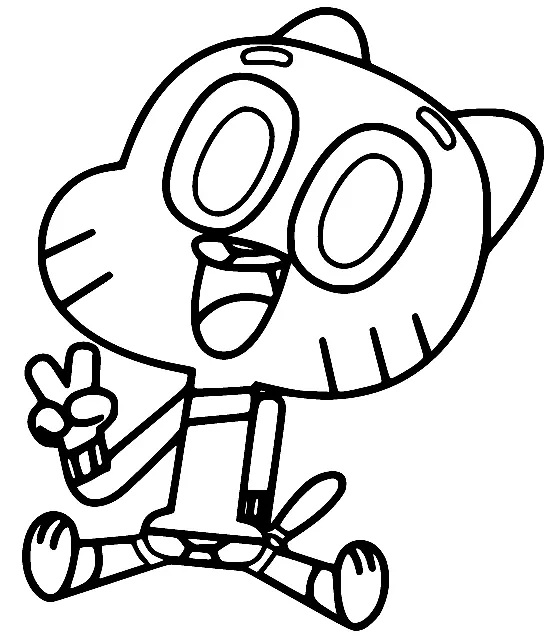 Çocuklar İçin Gumball Boyama Sayfaları 