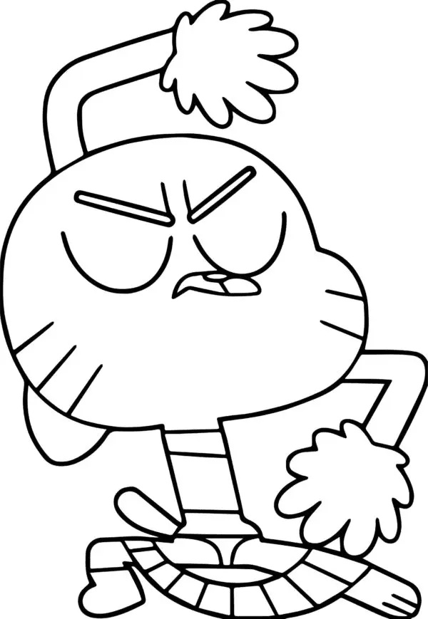 Çocuklar İçin Gumball Boyama Sayfaları 