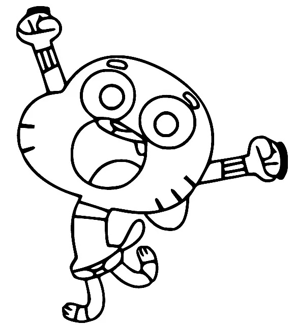 Çocuklar İçin Gumball Boyama Sayfaları 