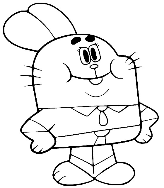 Çocuklar İçin Gumball Boyama Sayfaları 