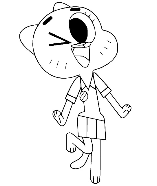 Çocuklar İçin Gumball Boyama Sayfaları 