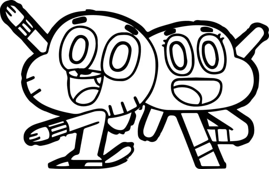 Çocuklar İçin Gumball Boyama Sayfaları 