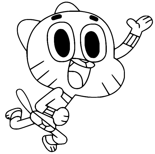 Çocuklar İçin Gumball Boyama Sayfaları 