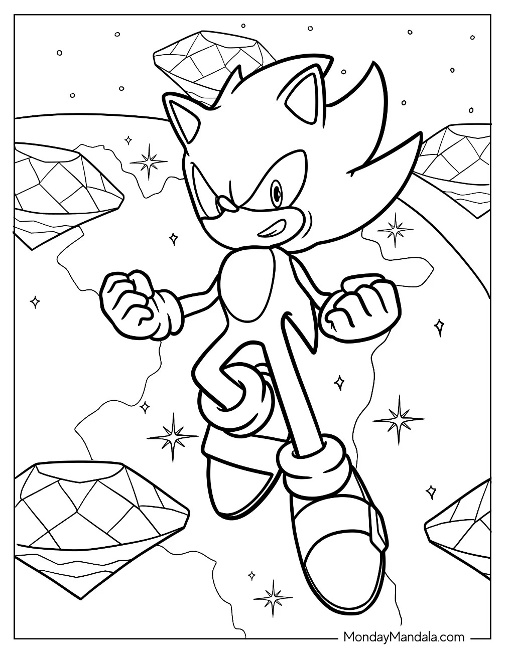 Çocuklar İçin Hyber-Sonic Boyama Sayfaları 