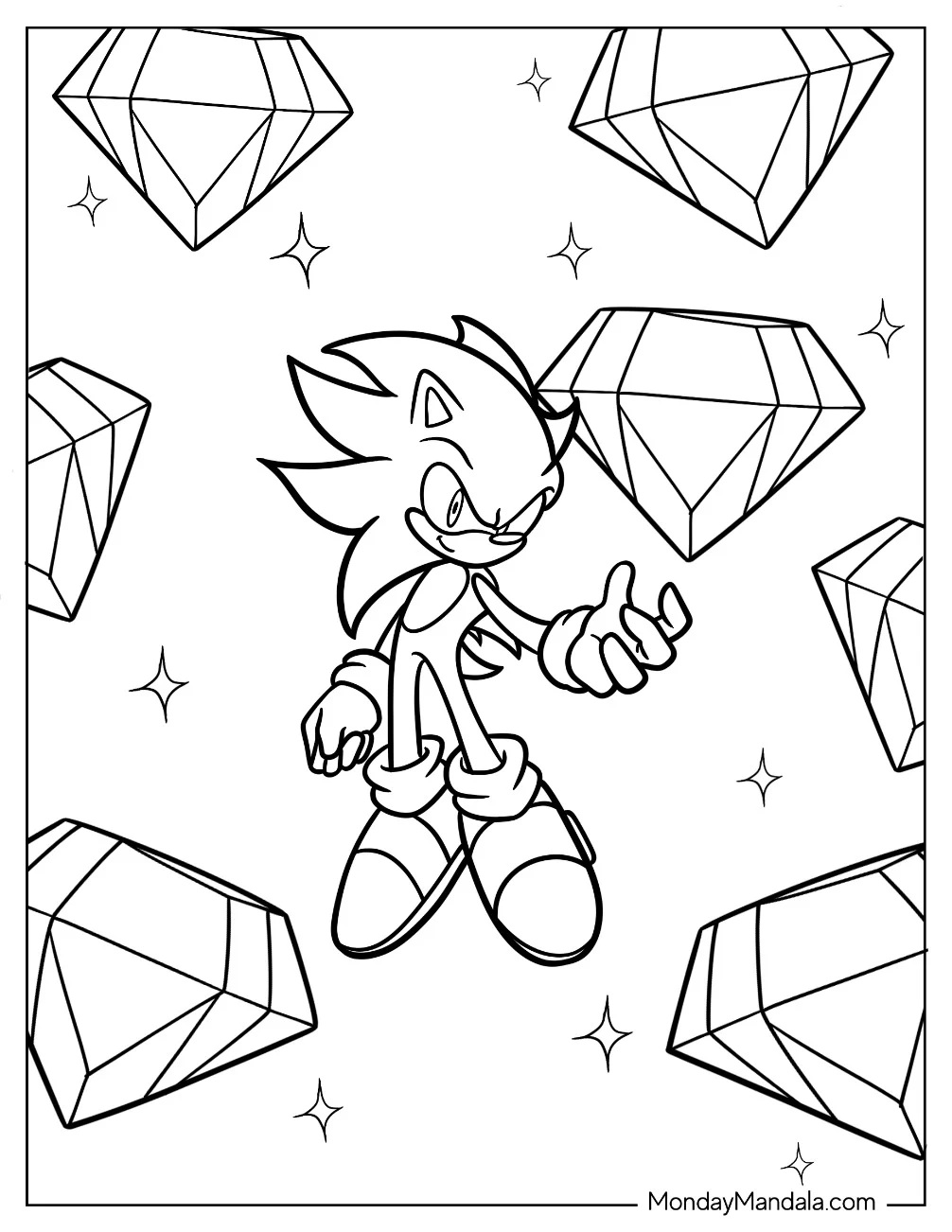 Çocuklar İçin Hyber-Sonic Boyama Sayfaları 