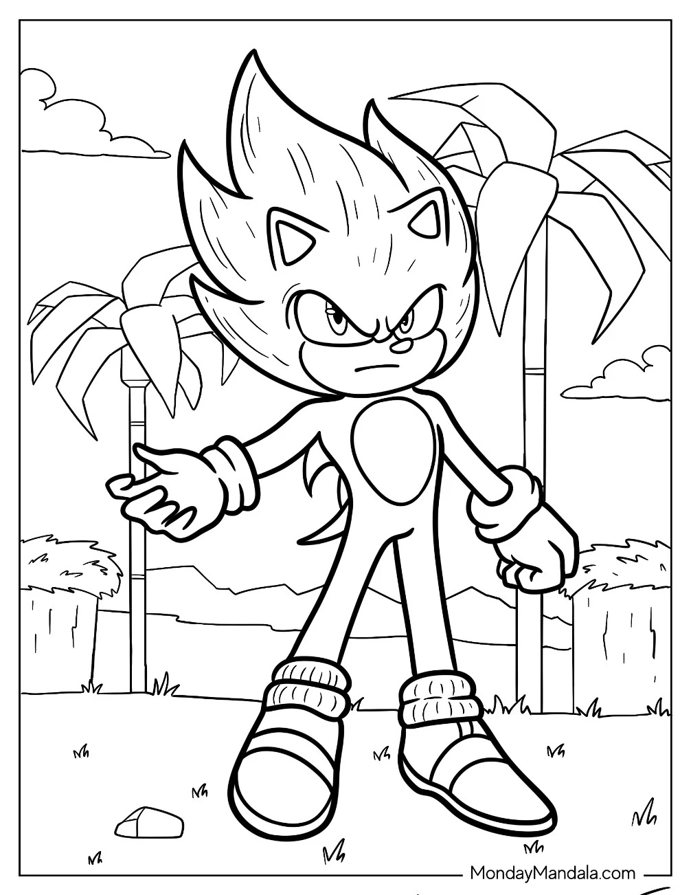 Çocuklar İçin Hyber-Sonic Boyama Sayfaları 