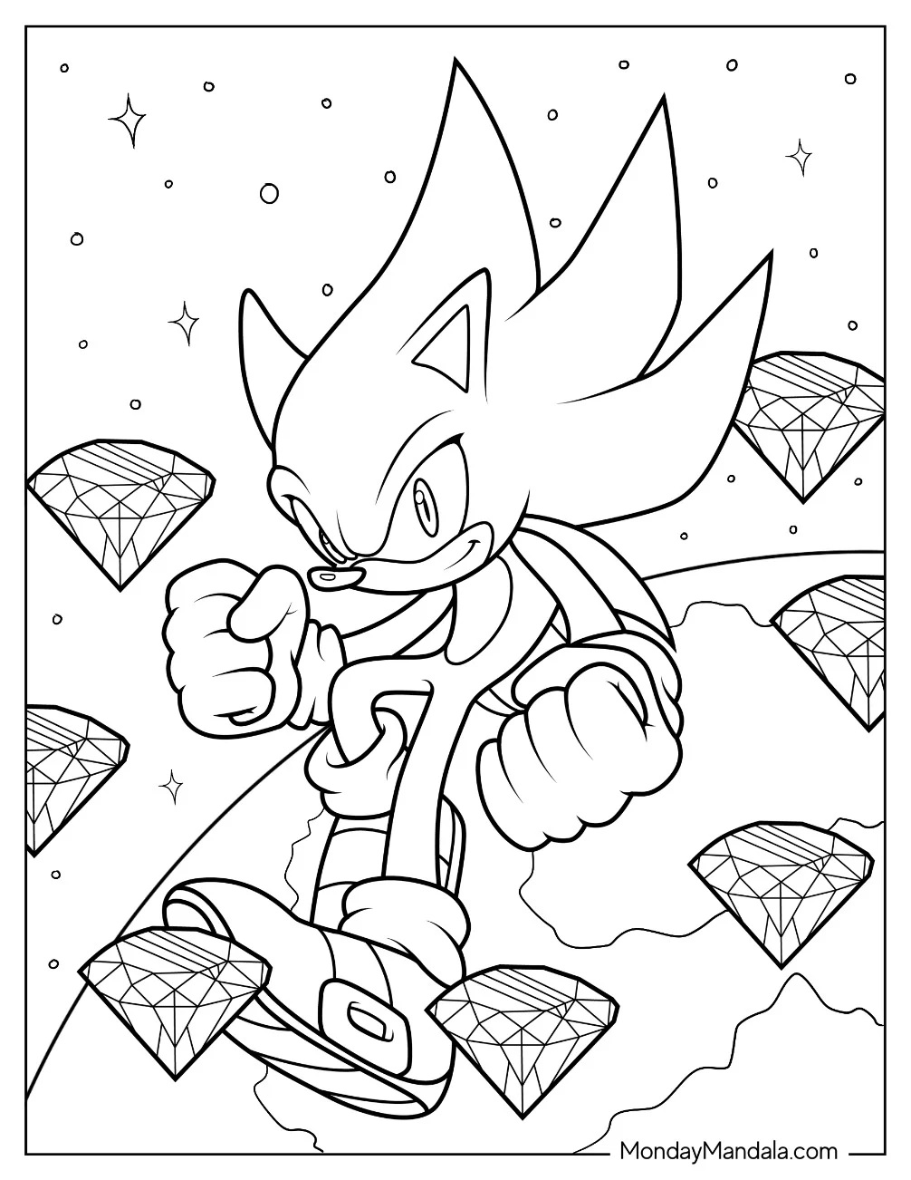 Çocuklar İçin Hyber-Sonic Boyama Sayfaları 