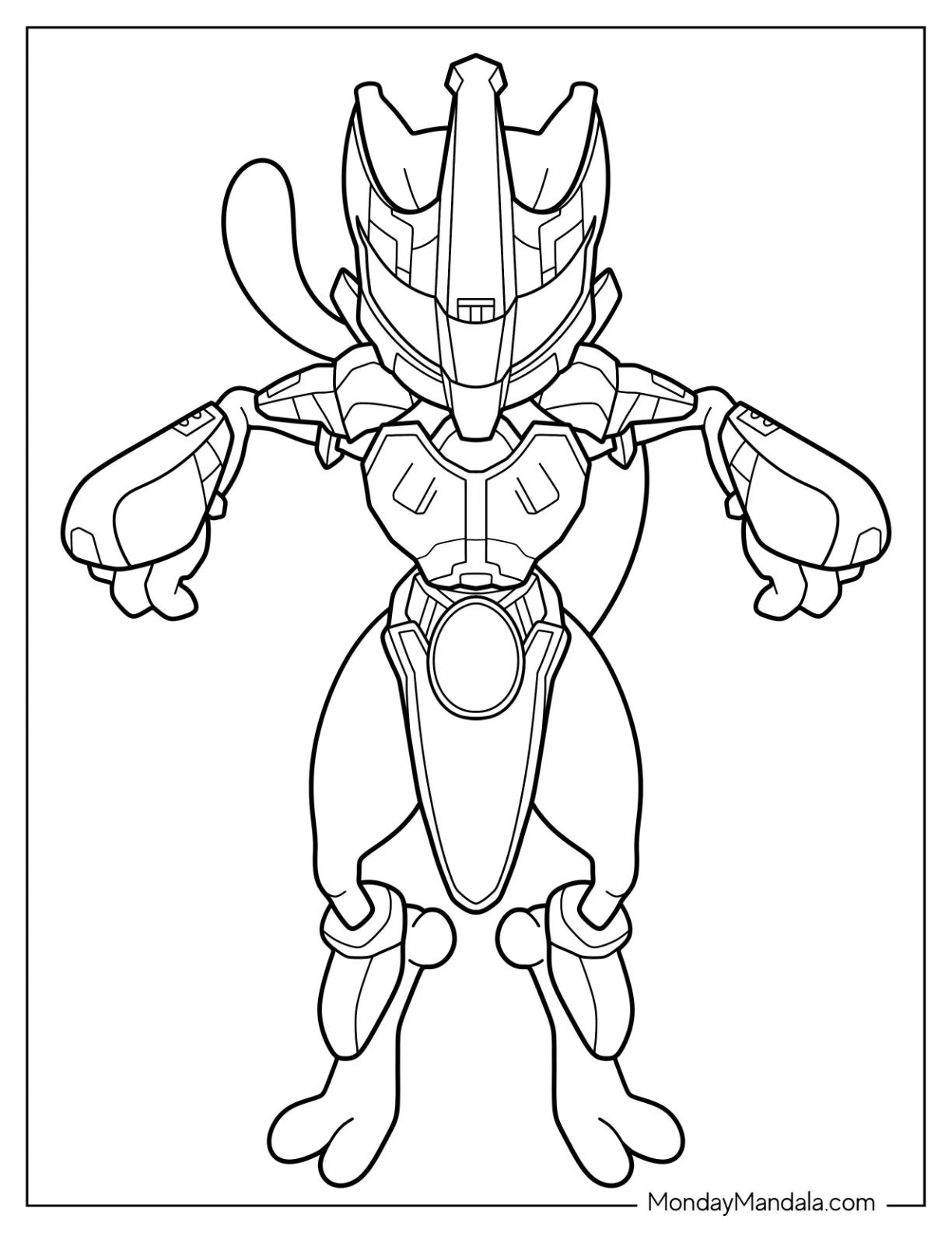 Çocuklar İçin Mewtwo Boyama Sayfaları 