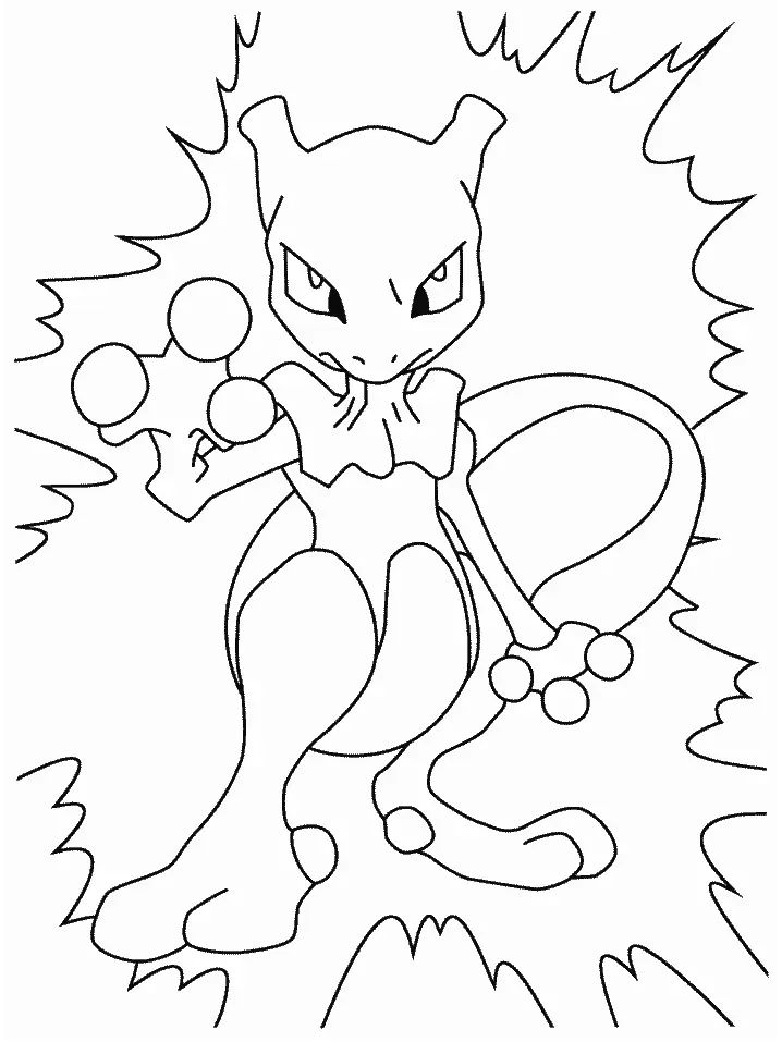 Çocuklar İçin Mewtwo Boyama Sayfaları 