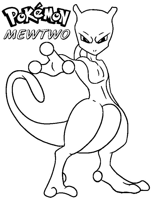 Çocuklar İçin Mewtwo Boyama Sayfaları 