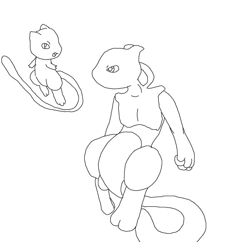 Çocuklar İçin Mewtwo Boyama Sayfaları 