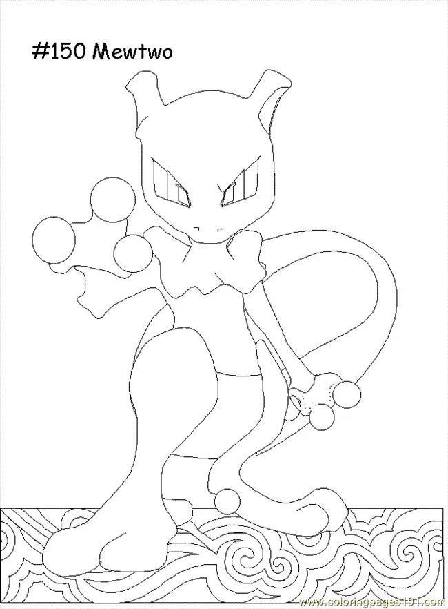 Çocuklar İçin Mewtwo Boyama Sayfaları 