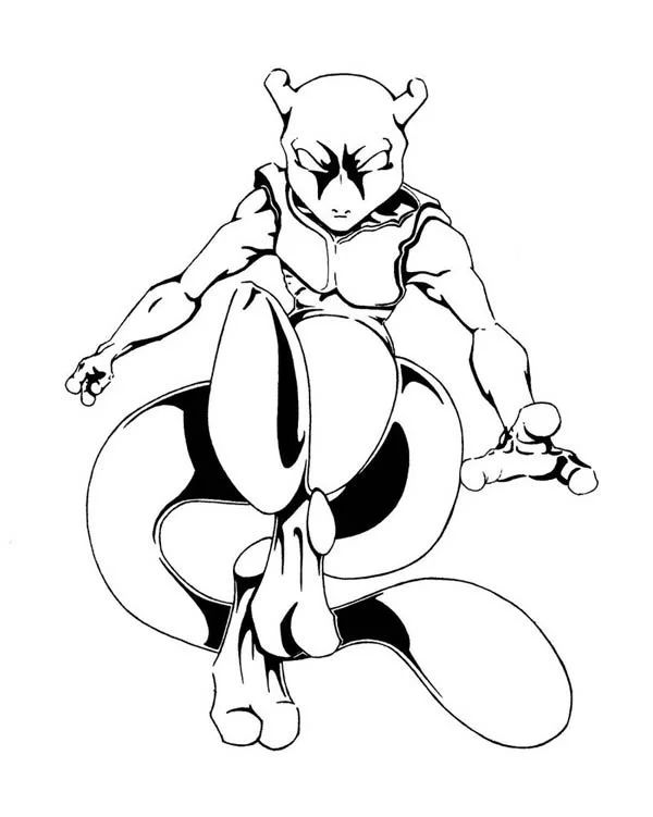 Çocuklar İçin Mewtwo Boyama Sayfaları 
