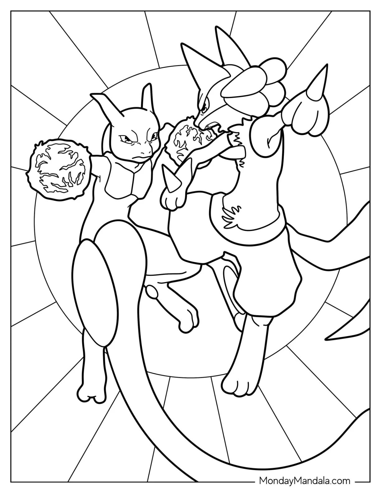 Çocuklar İçin Mewtwo Boyama Sayfaları 
