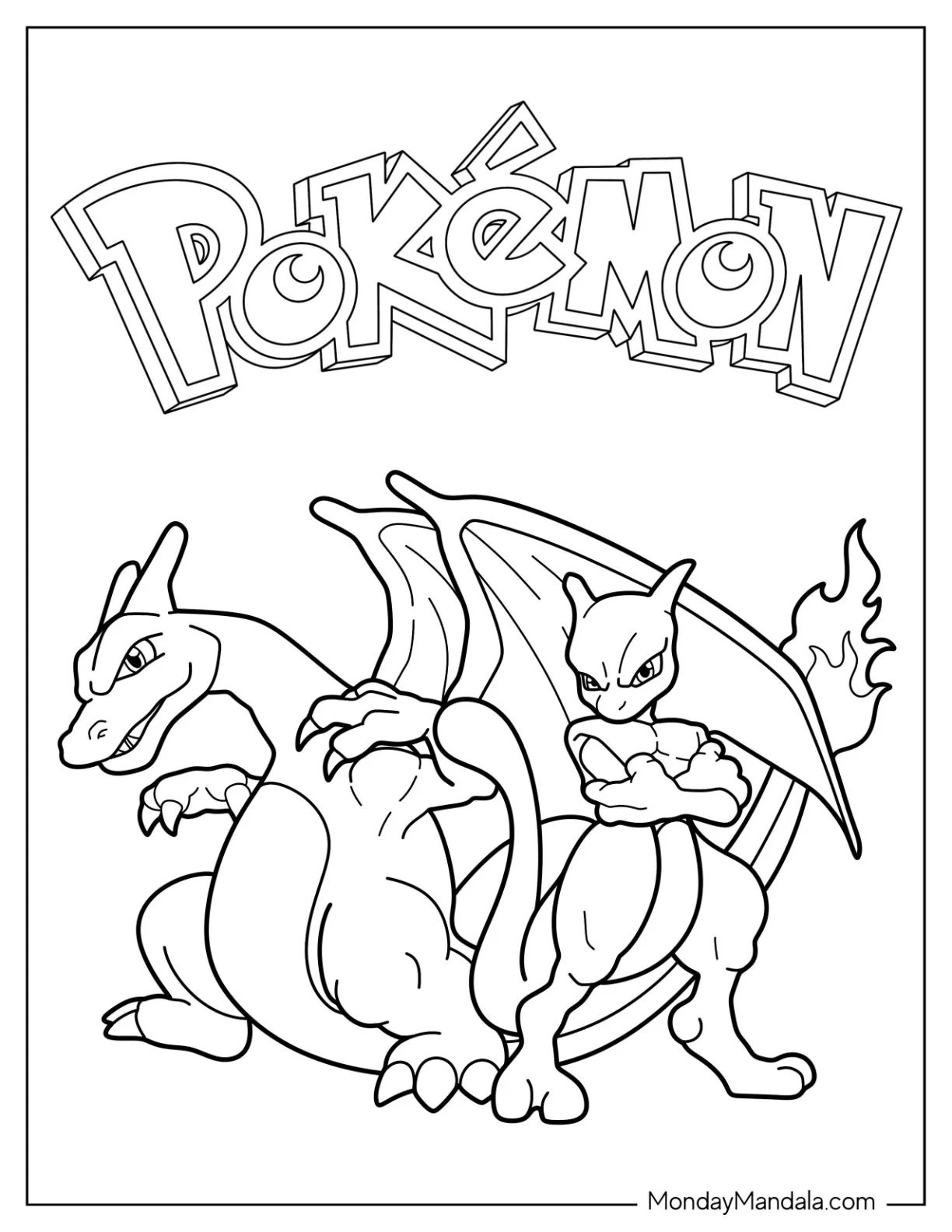 Çocuklar İçin Mewtwo Boyama Sayfaları 