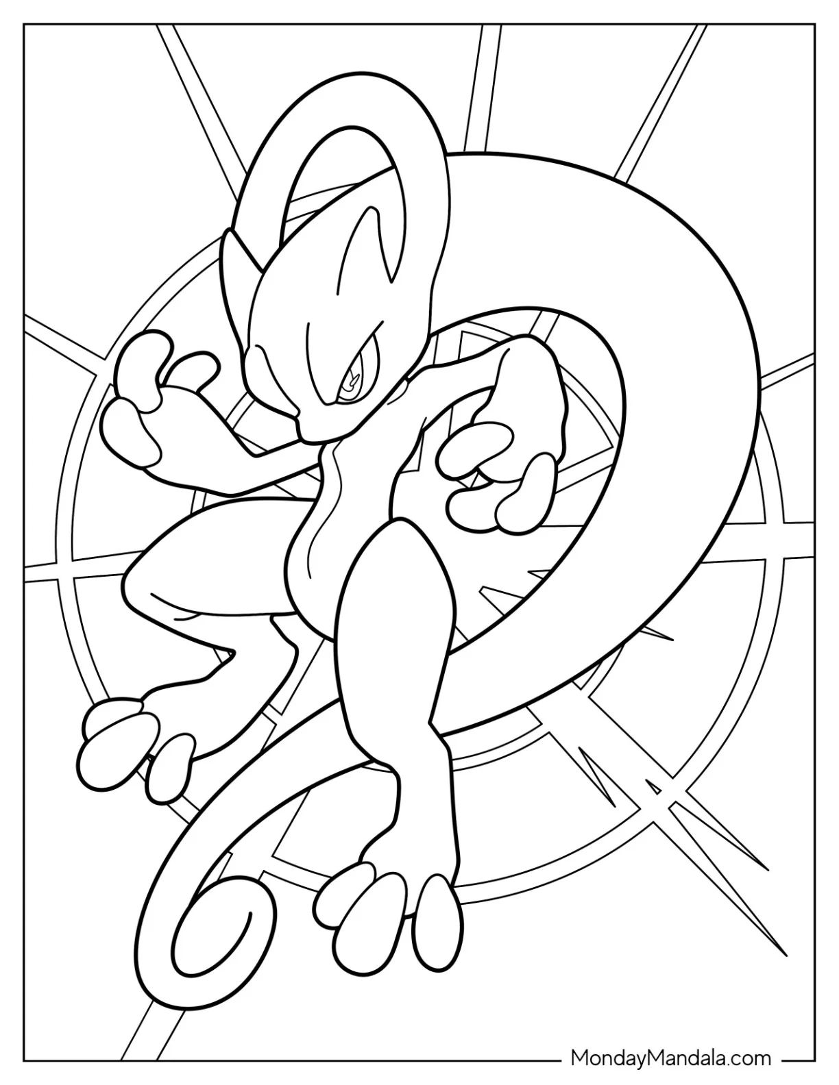 Çocuklar İçin Mewtwo Boyama Sayfaları 