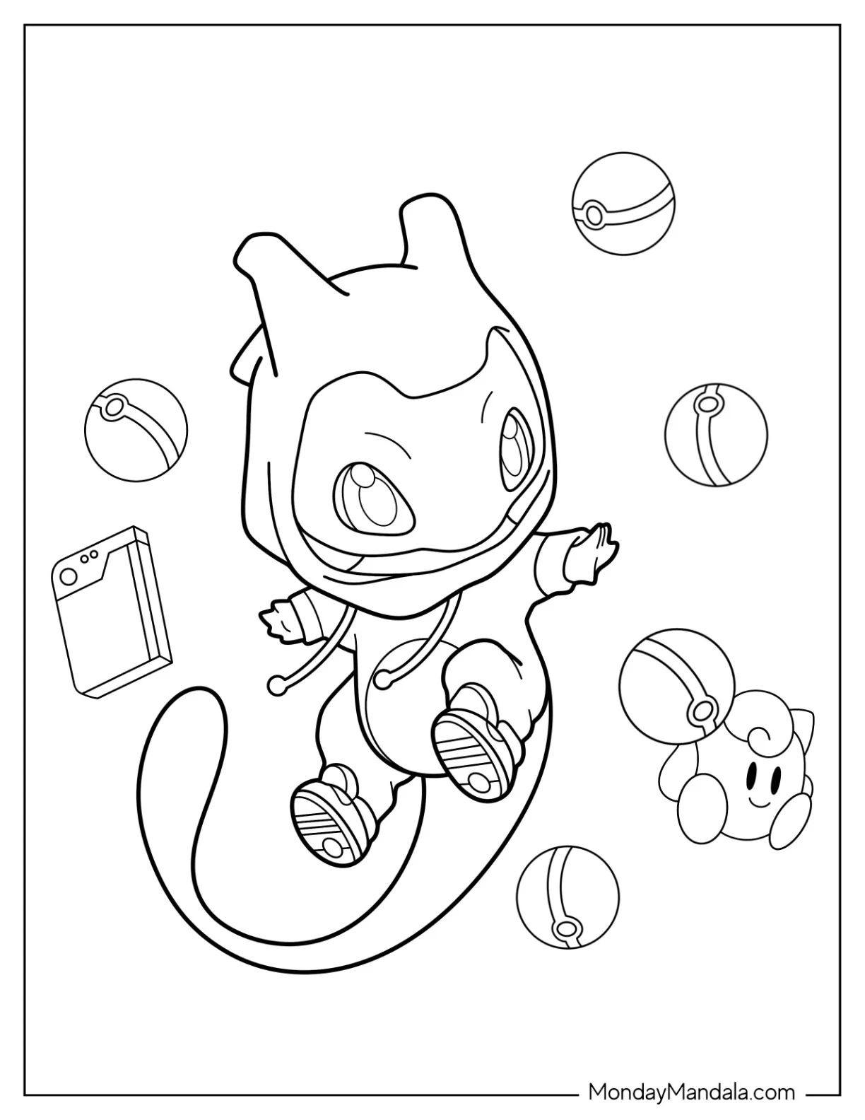 Çocuklar İçin Mewtwo Boyama Sayfaları 