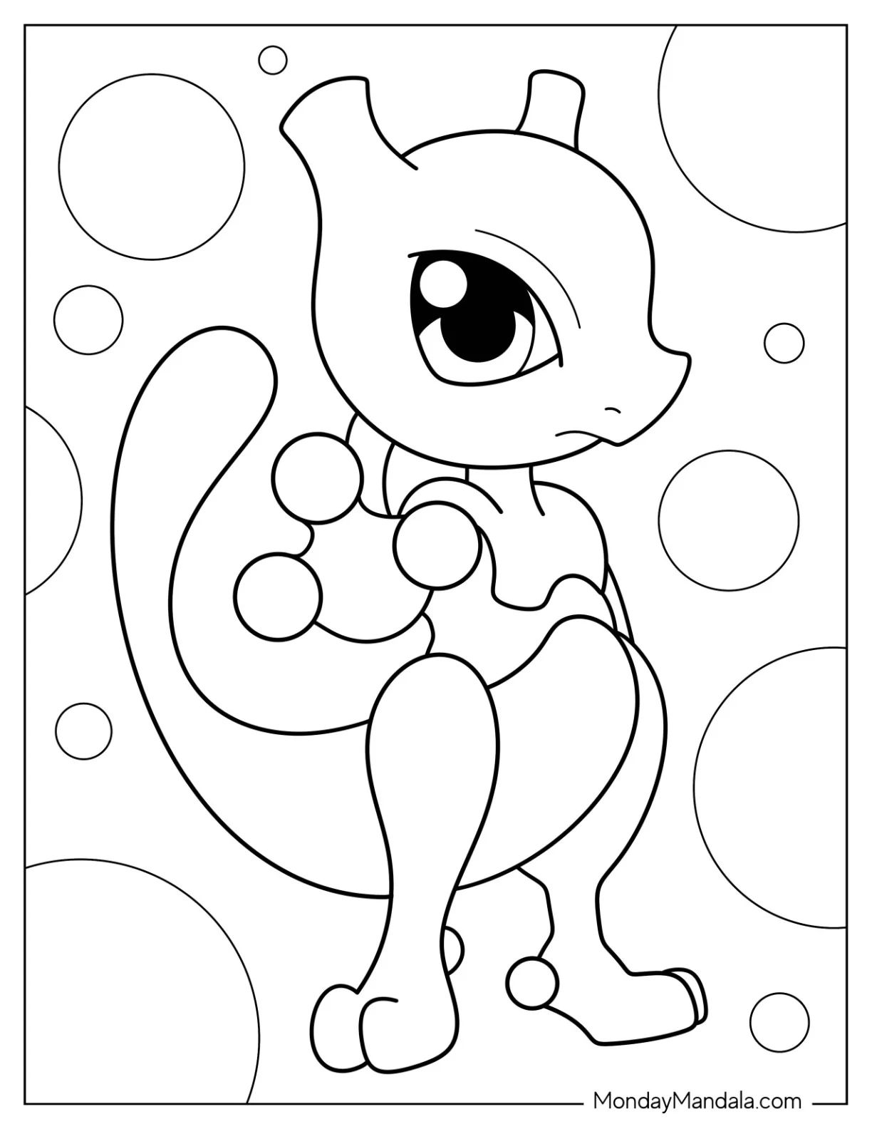 Çocuklar İçin Mewtwo Boyama Sayfaları 