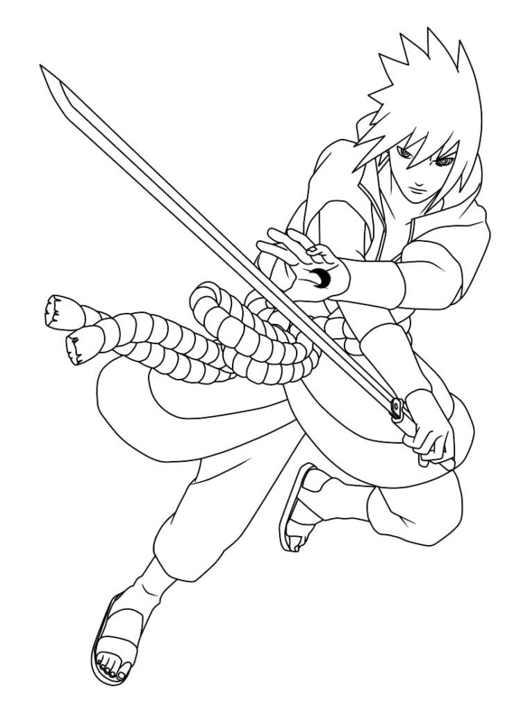 Çocuklar İçin Sasuke Boyama Sayfaları 