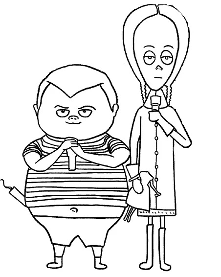 Çocuklar İçin Addams Ailesi Boyama Sayfaları 