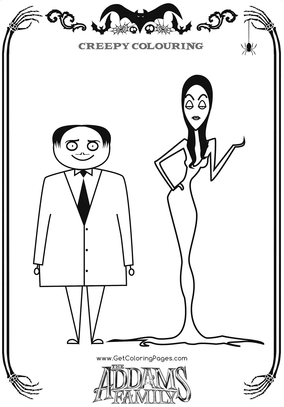 Çocuklar İçin Addams Ailesi Boyama Sayfaları 