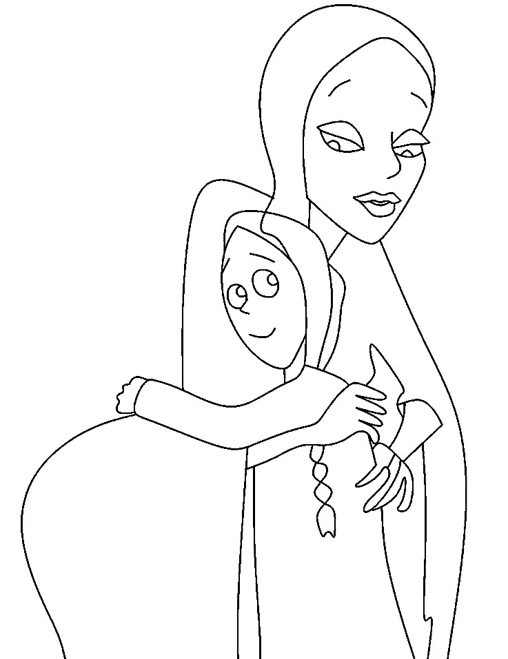 Çocuklar İçin Addams Ailesi Boyama Sayfaları 