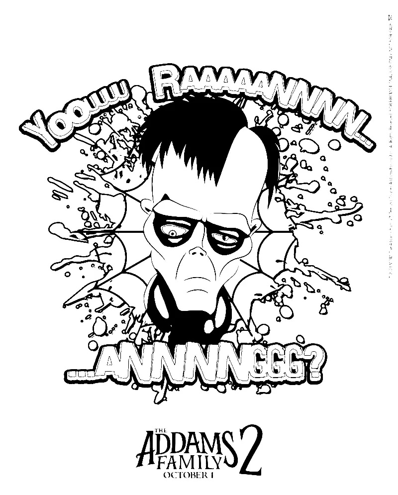 Çocuklar İçin Addams Ailesi Boyama Sayfaları 