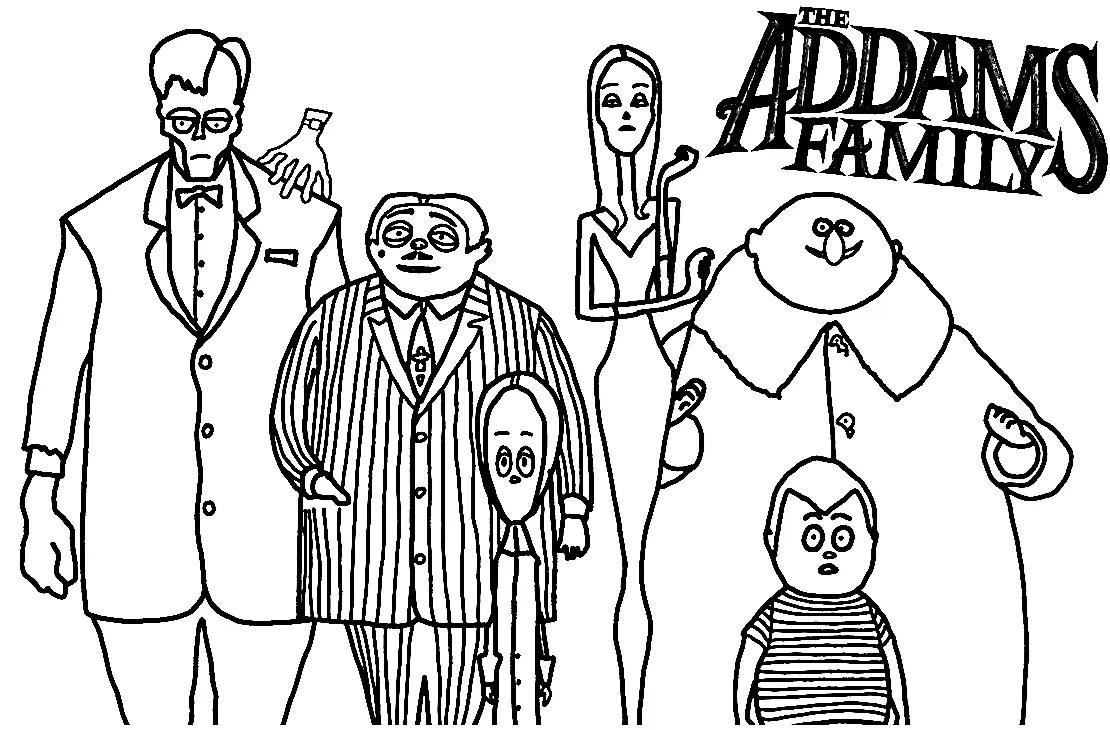 Çocuklar İçin Addams Ailesi Boyama Sayfaları 