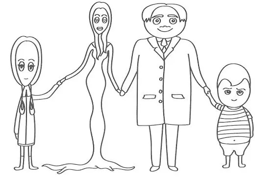 Çocuklar İçin Addams Ailesi Boyama Sayfaları 