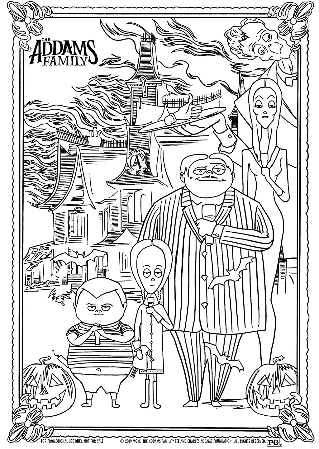 Çocuklar İçin Addams Ailesi Boyama Sayfaları 