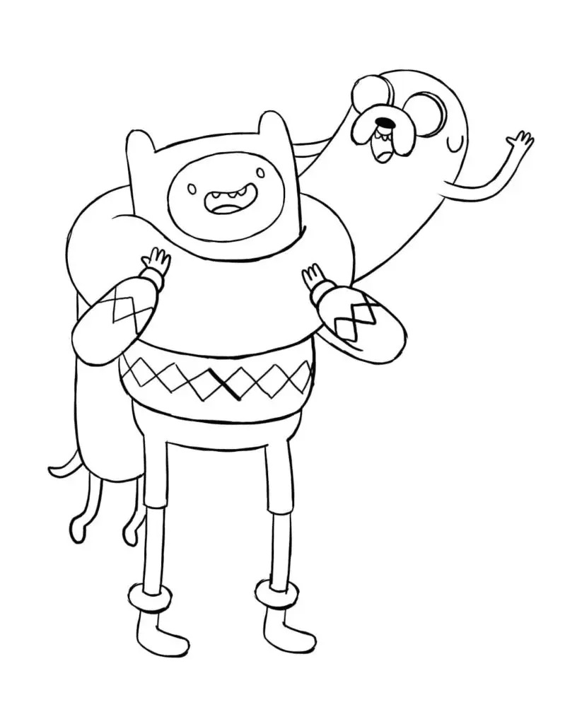 Çocuklar İçin Adventure Time Boyama Sayfaları 