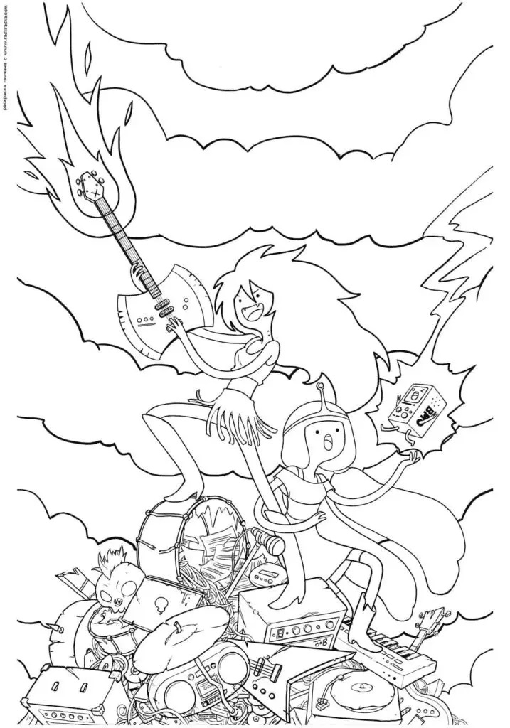 Çocuklar İçin Adventure Time Boyama Sayfaları 