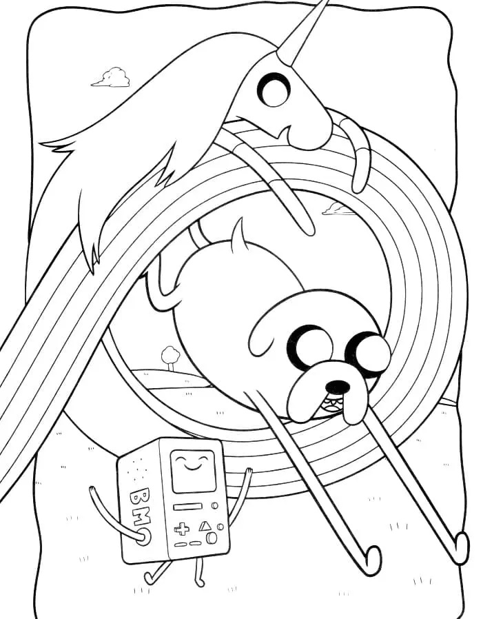 Çocuklar İçin Adventure Time Boyama Sayfaları 