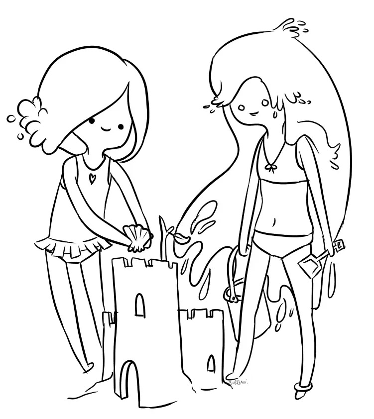 Çocuklar İçin Adventure Time Boyama Sayfaları 