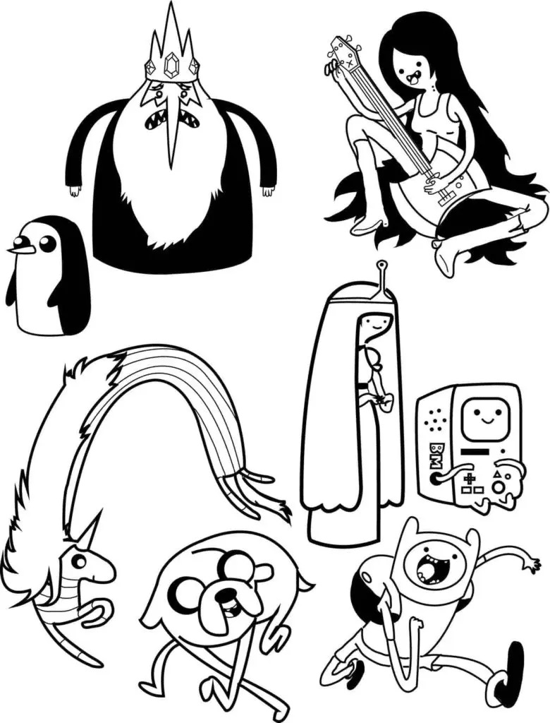 Çocuklar İçin Adventure Time Boyama Sayfaları 
