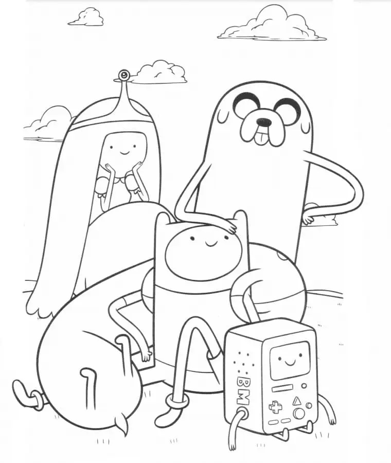 Çocuklar İçin Adventure Time Boyama Sayfaları 