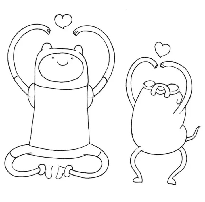 Çocuklar İçin Adventure Time Boyama Sayfaları 