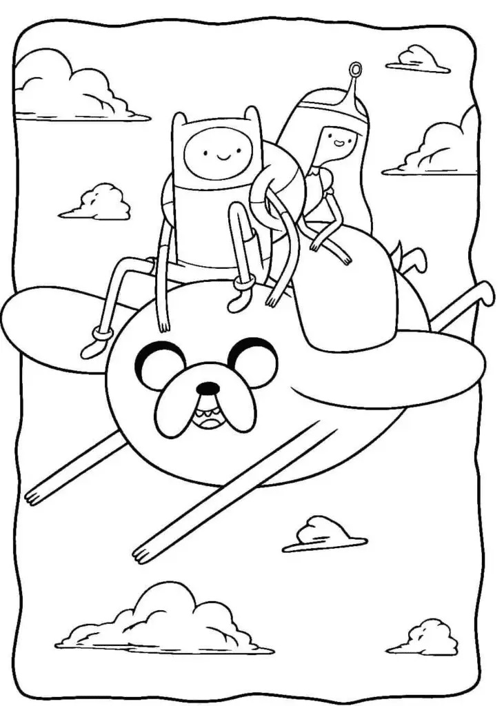 Çocuklar İçin Adventure Time Boyama Sayfaları 
