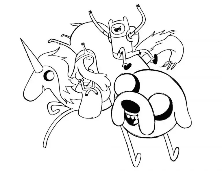 Çocuklar İçin Adventure Time Boyama Sayfaları 