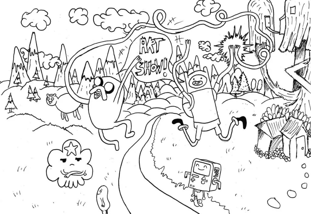 Çocuklar İçin Adventure Time Boyama Sayfaları 