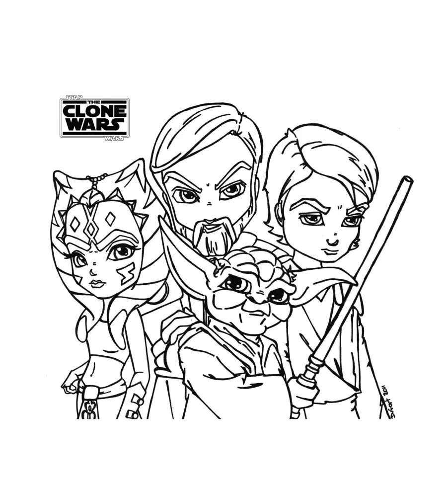 Çocuklar İçin Ahsoka Boyama Sayfaları 