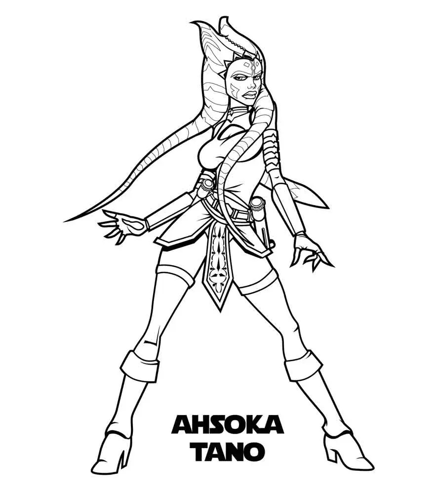 Çocuklar İçin Ahsoka Boyama Sayfaları 