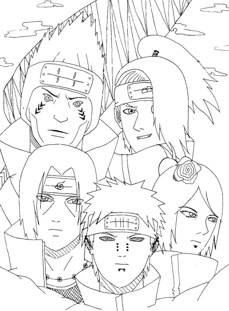 Çocuklar İçin Akatsuki Boyama Sayfaları 
