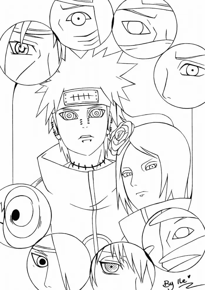 Çocuklar İçin Akatsuki Boyama Sayfaları 