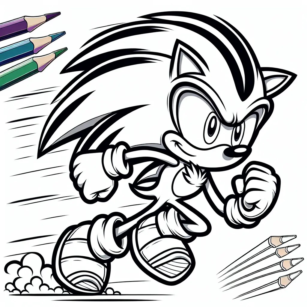Çocuklar İçin Altın Sonic Boyama Sayfaları 