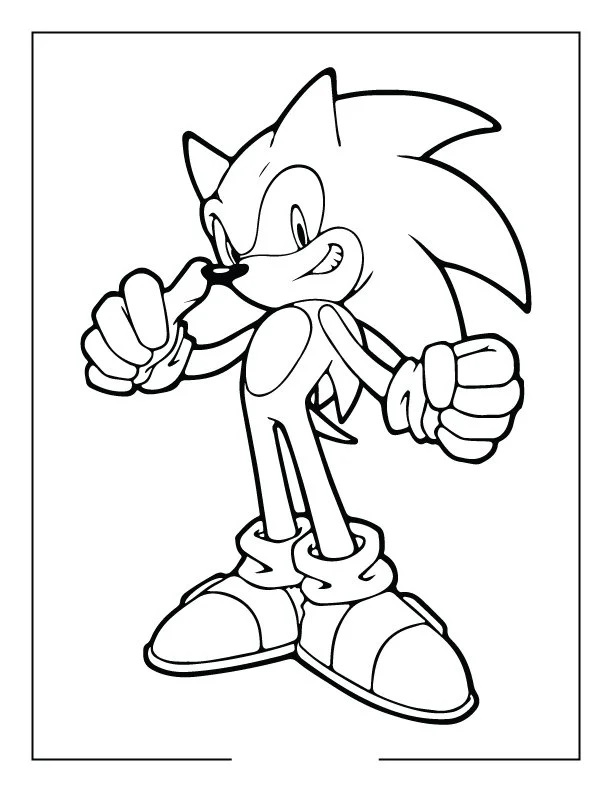 Çocuklar İçin Altın Sonic Boyama Sayfaları 