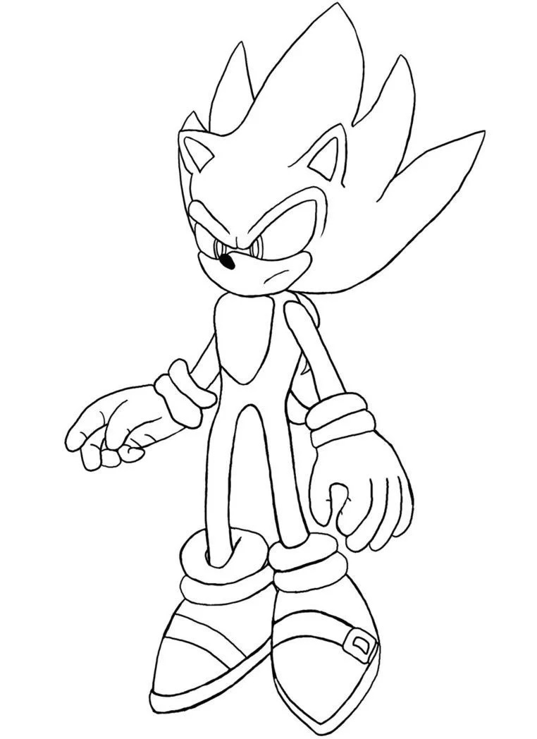 Çocuklar İçin Altın Sonic Boyama Sayfaları 