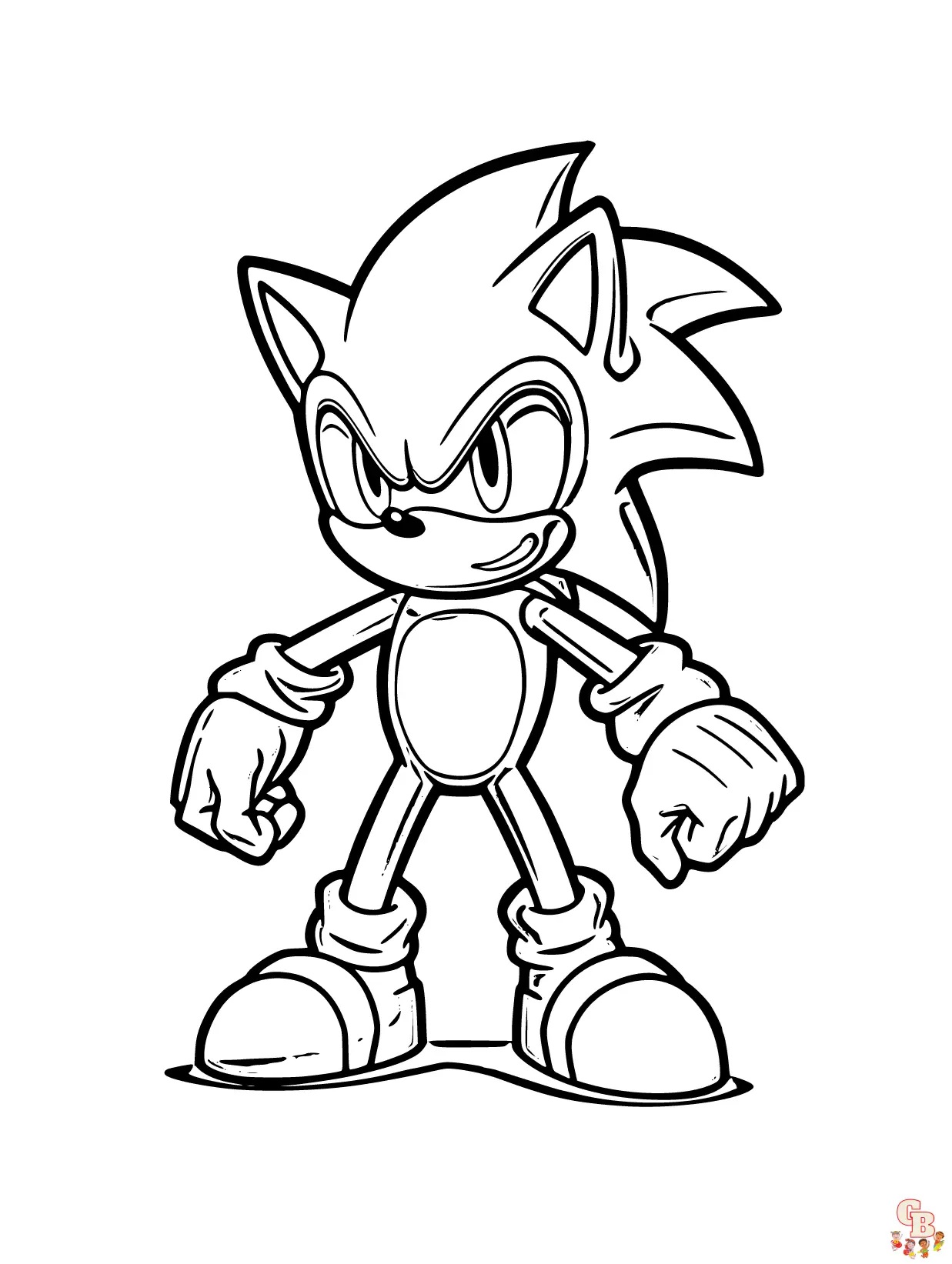 Çocuklar İçin Altın Sonic Boyama Sayfaları 